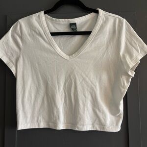 Wild Fable Cream V-Neck Crop Top